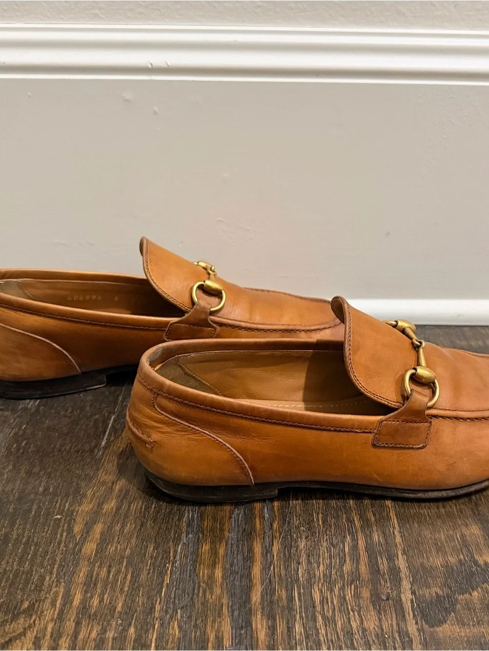 Gucci Jordaan Tan Leather Horsebit Slip-On Loafers